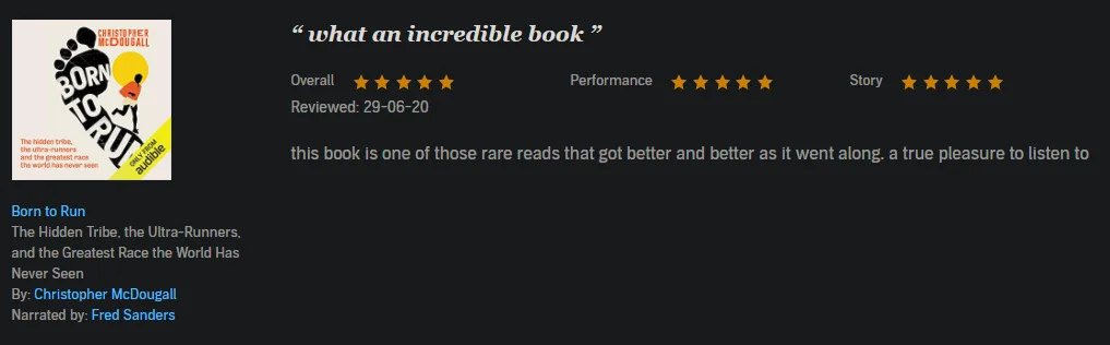 Born to Run by Christopher McDougall - Notes