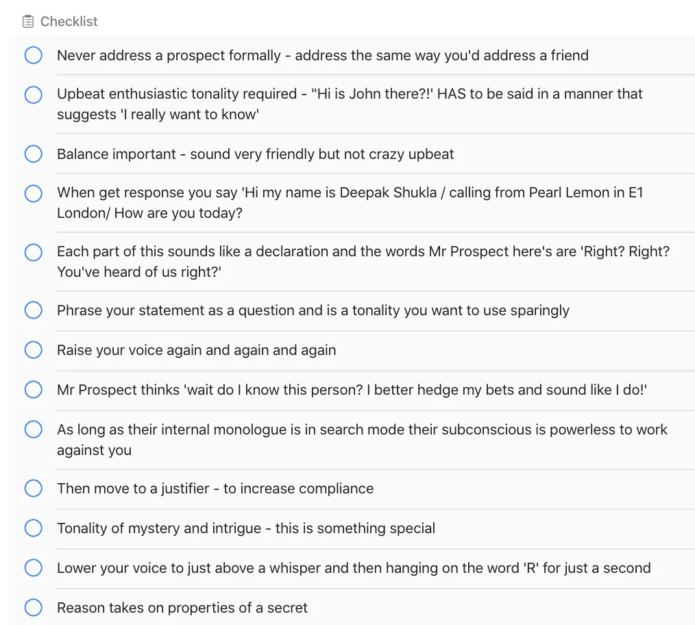 checklist