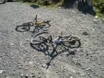 Bikes at the bottom of Bolivia's Death Road, from Deepak's 2009 travel diary