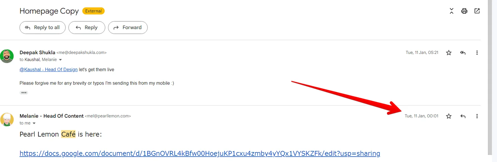 email screenshot email screenshot
