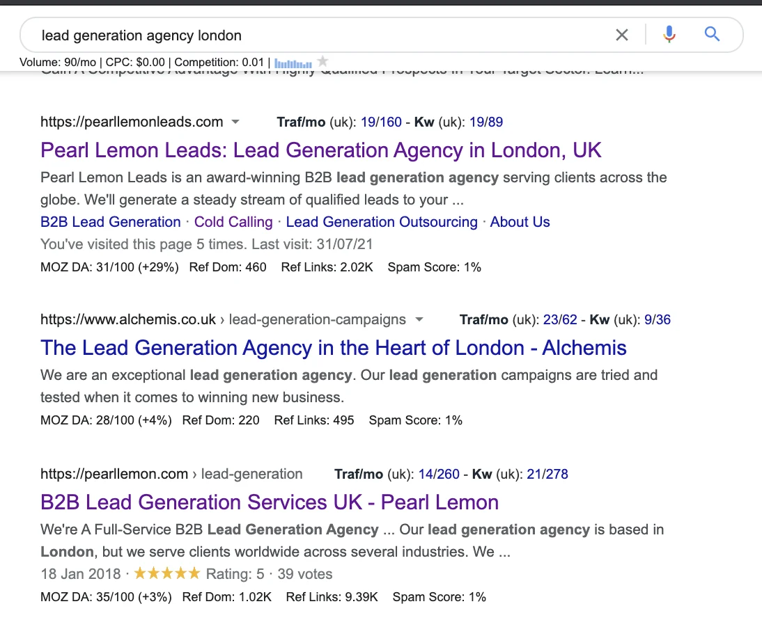 Google Search View