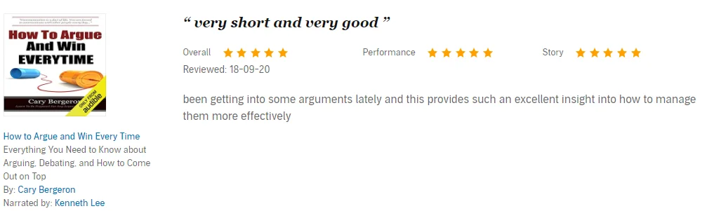 How to Argue and Win Every Time by Cary Bergeron - Notes