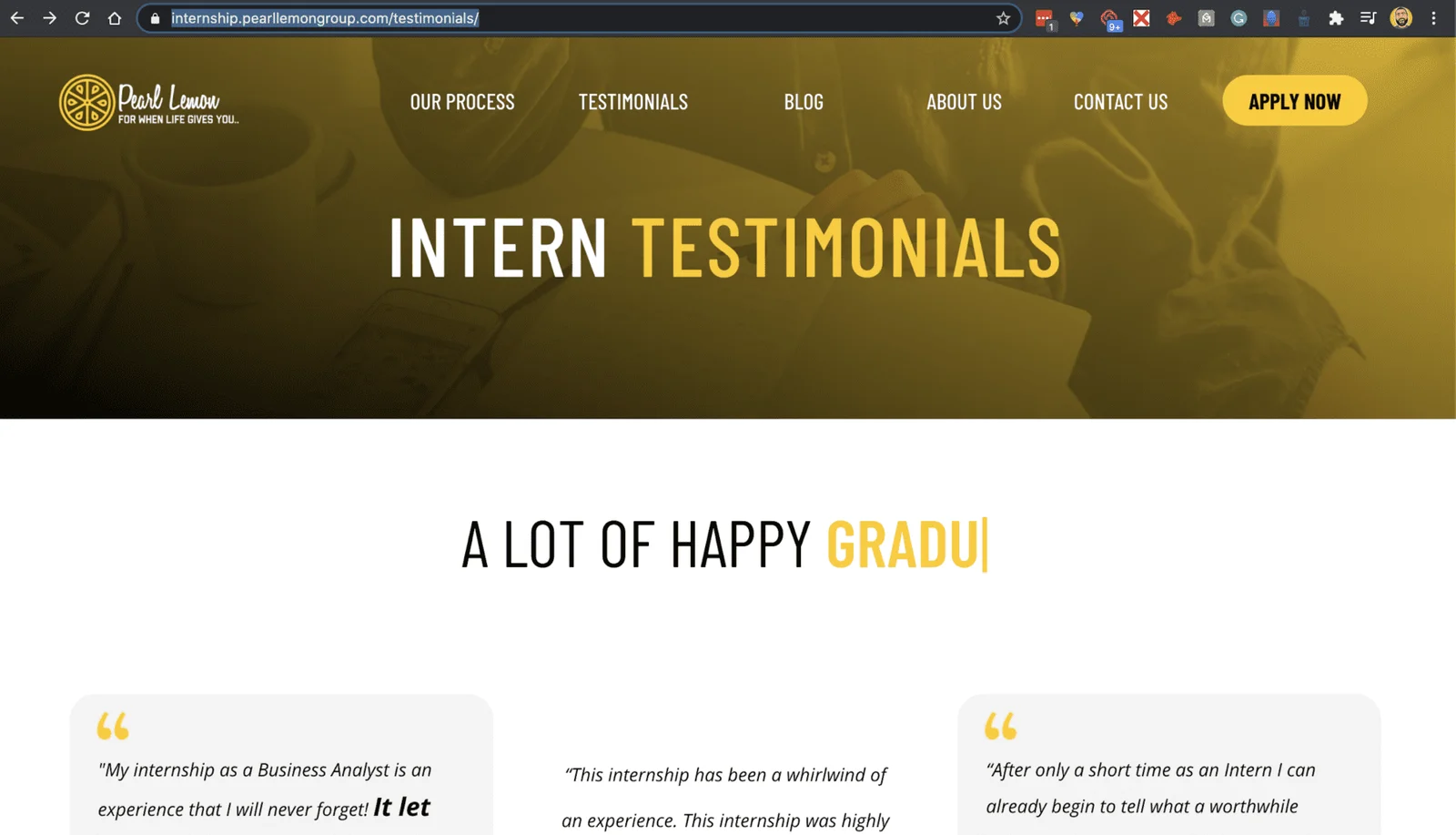 Intern Testimonials