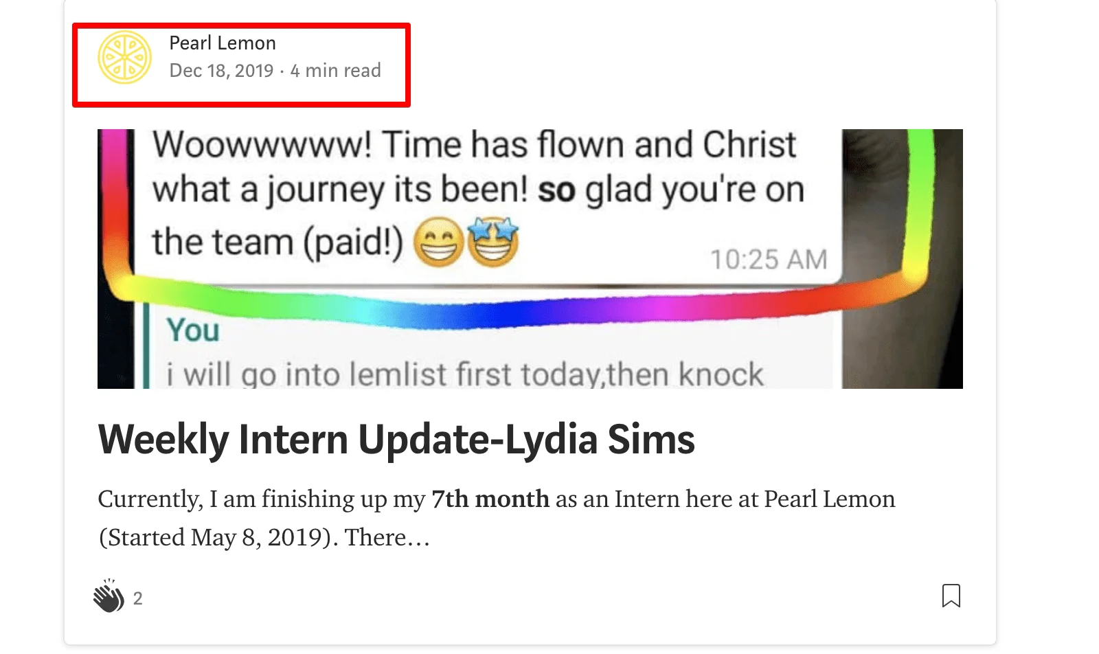 Intern Update