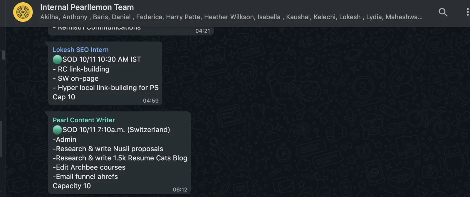 Internal PL Team
