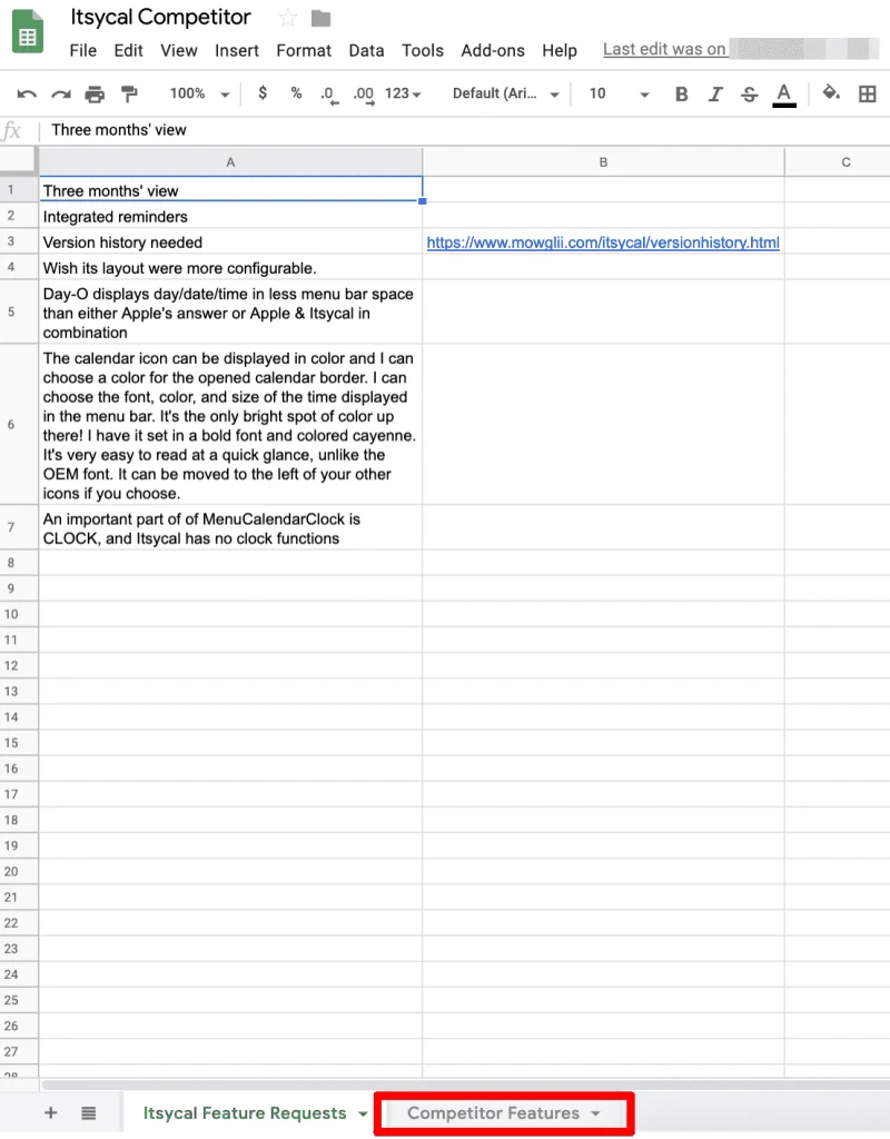 Itscal Competitor List