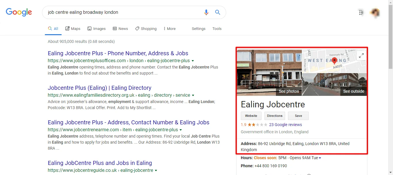 job centre in Ealing