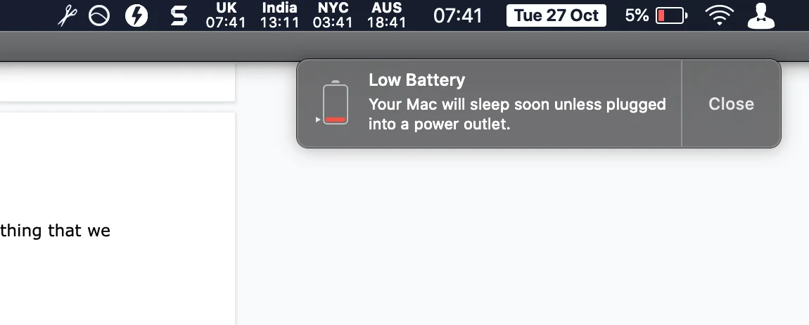 low battery