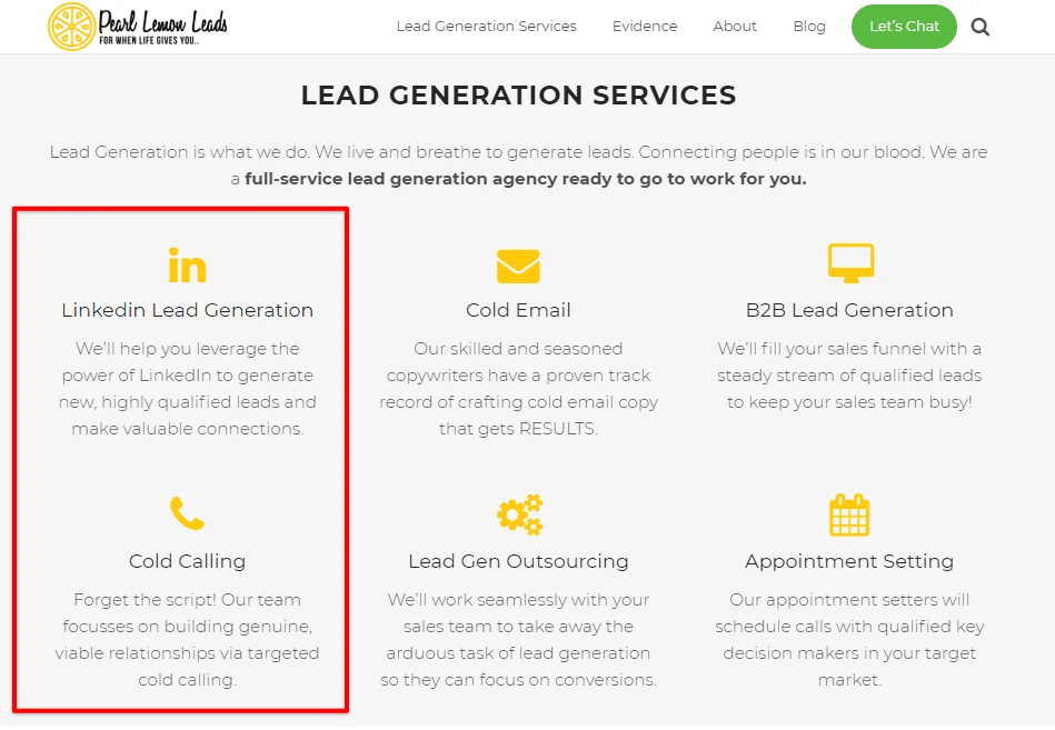 Pearl Lemon Leads Website