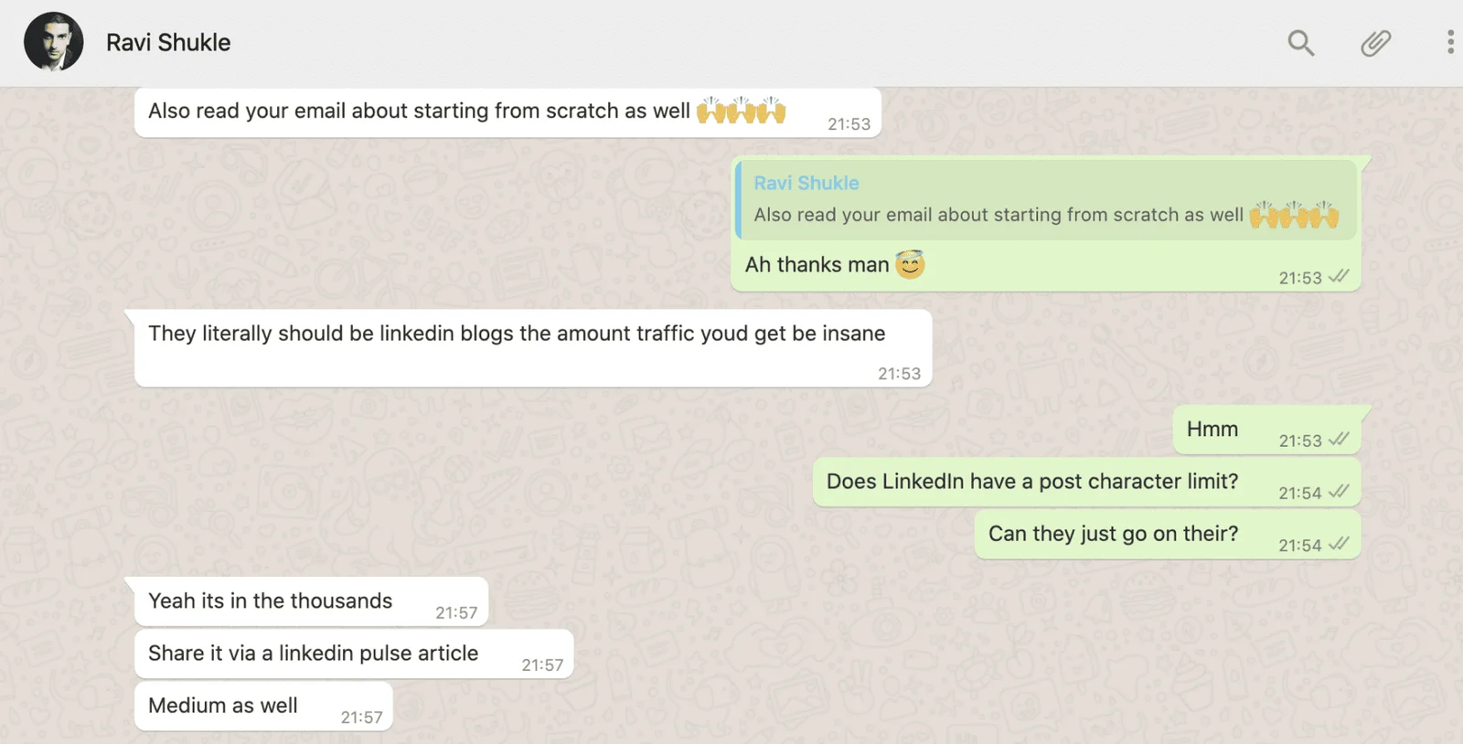 Ravi Shukle Message