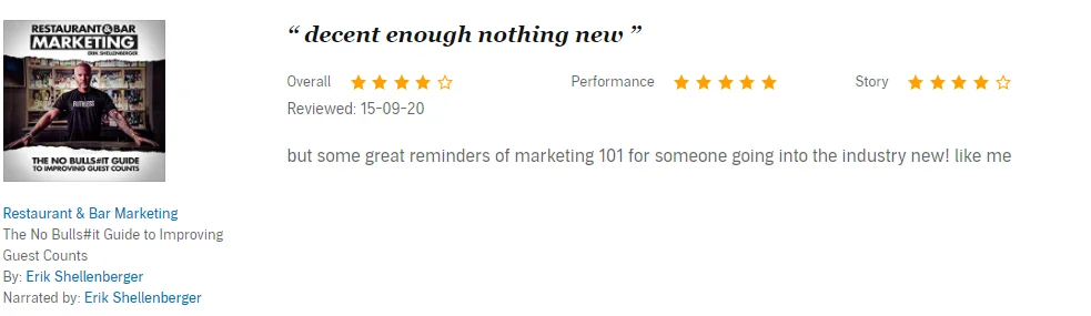 Restaurant & Bar Marketing by Erik Shellenberger - Notes