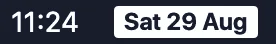 Sat 29 Aug