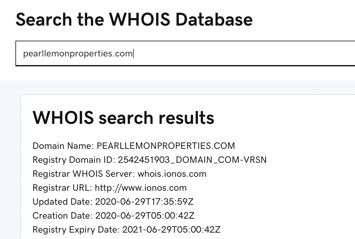 Search WHOIS Database