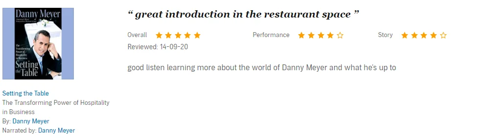 Setting the Table by Danny Meyer - Notes 
