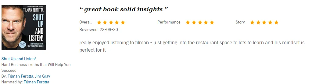 Shut Up and Listen by Tilman Fertitta and Jim Gray - Notes
