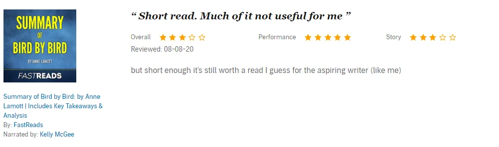 Summary of Bird by Bird- by Anne Lamott - Notes