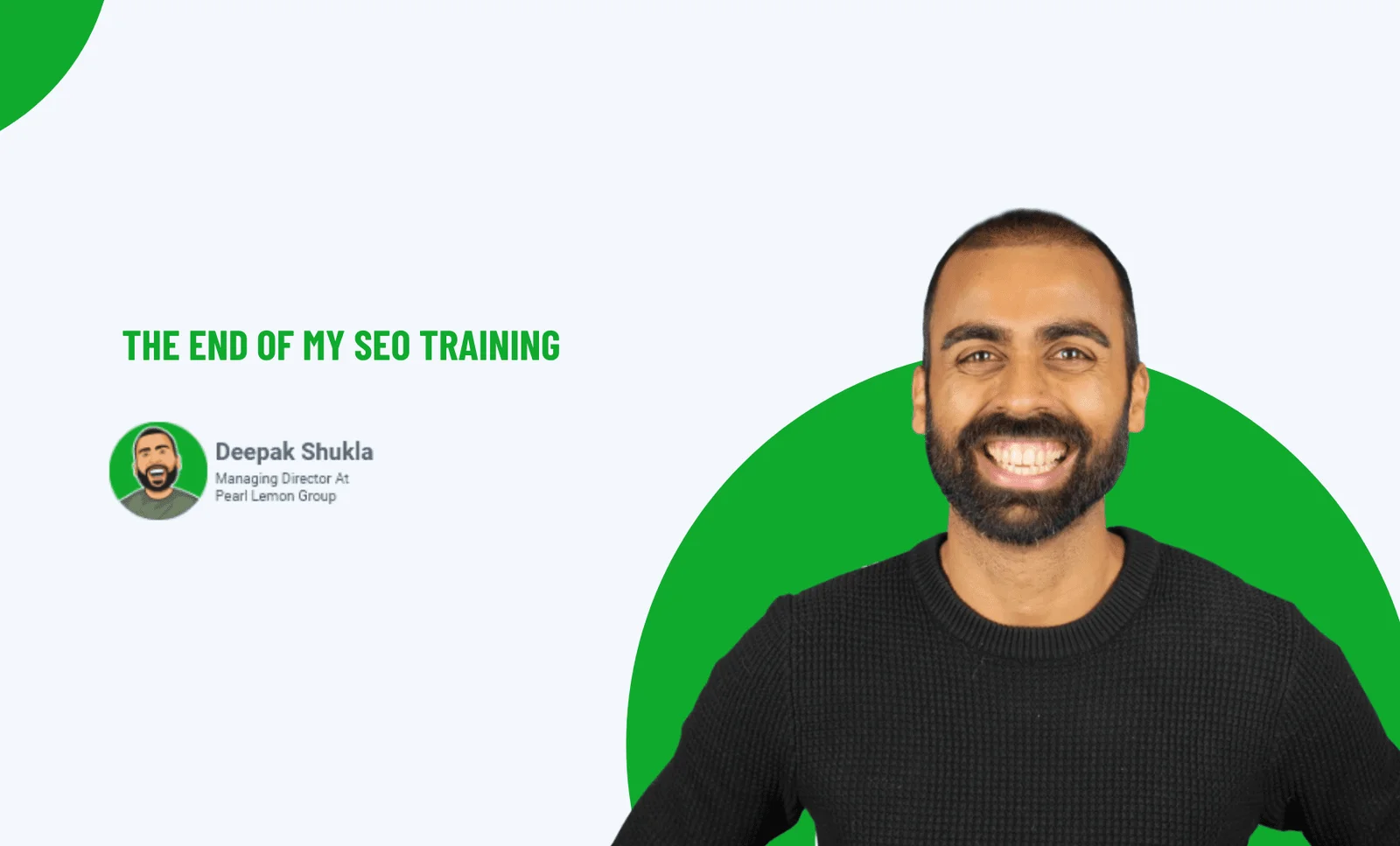 The End Of My SEO Training