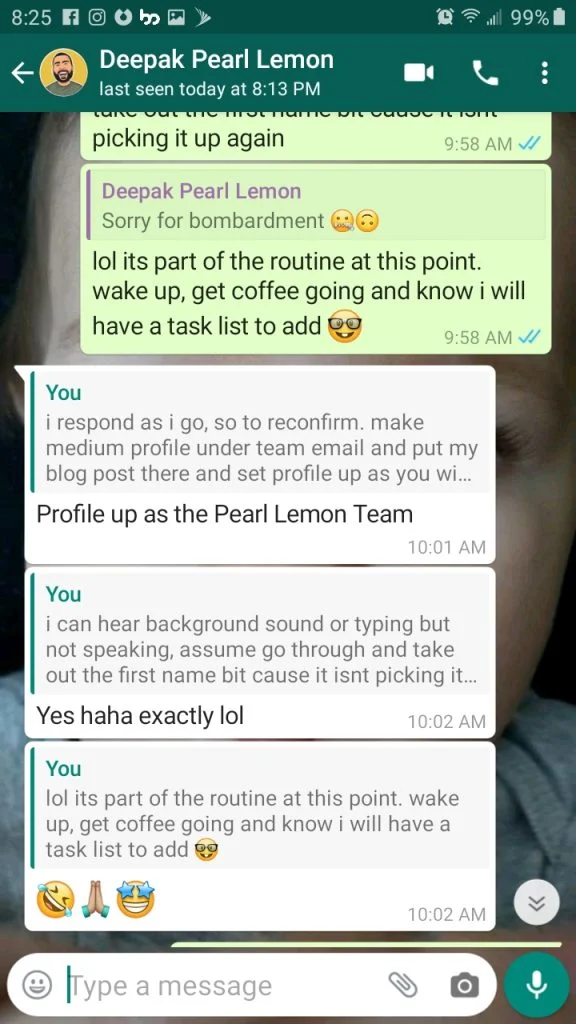 WhatsApp Screen Shot