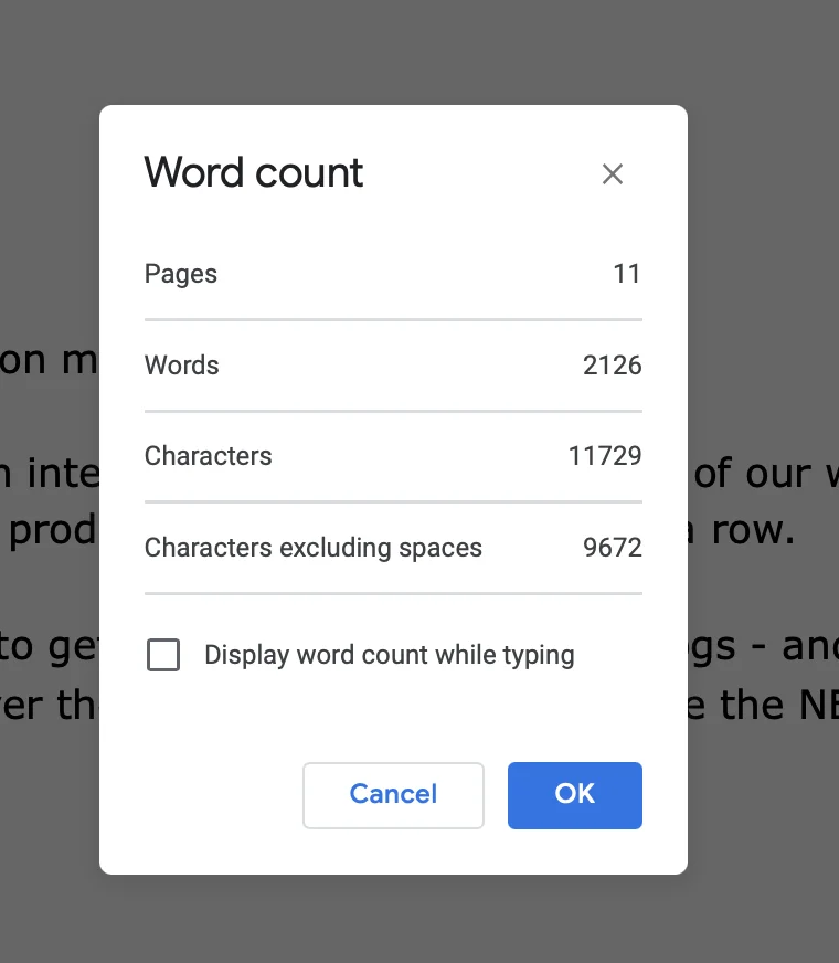 Word count