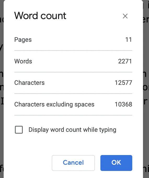 Word count